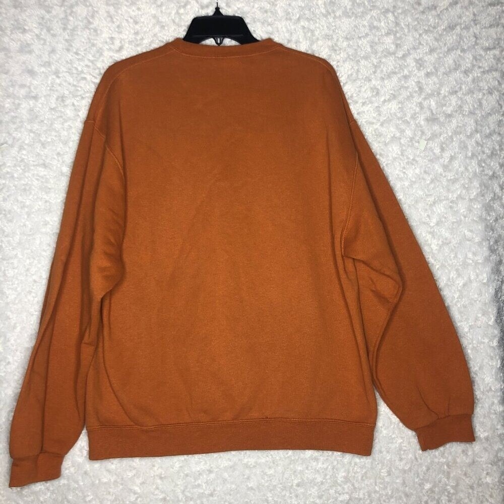 Jerzees NuBlend Burnt Orange Autumn Scarecrow Pumpkin Harvest Sweatshirt Large - Picture 5 of 5